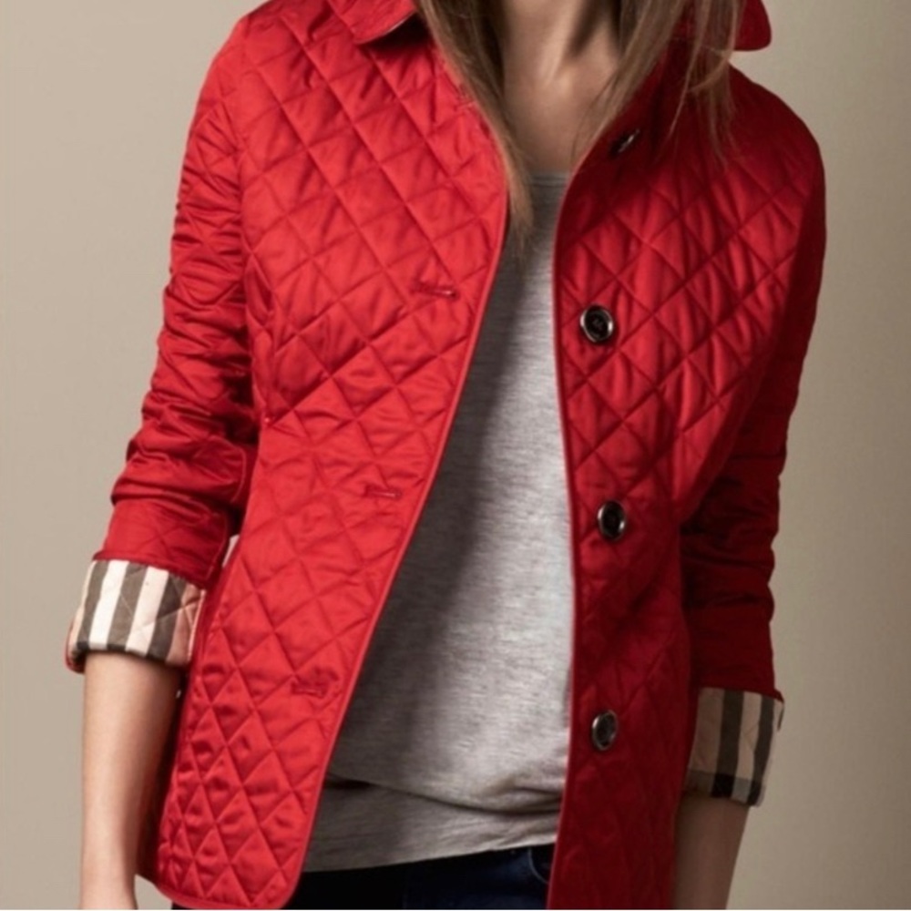 Burberry Red Quilted Jacket